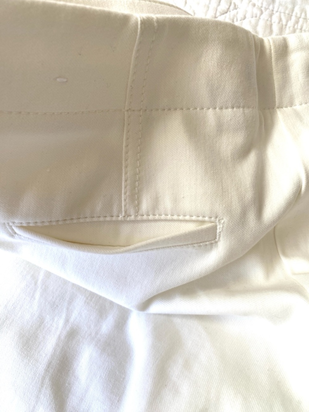 Ann Taylor White Ivory Wide Leg Cropped Cotton Blend Pants Size 2 Petite - Picture 11 of 13